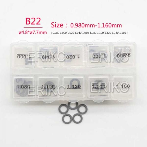 Quality ERIKC B22 Armature Overlift Shim 50 pc /set Auto Engine Car Injector Valve Nozzle Shims Washer Size : 0.98mm--1.16mm for sale