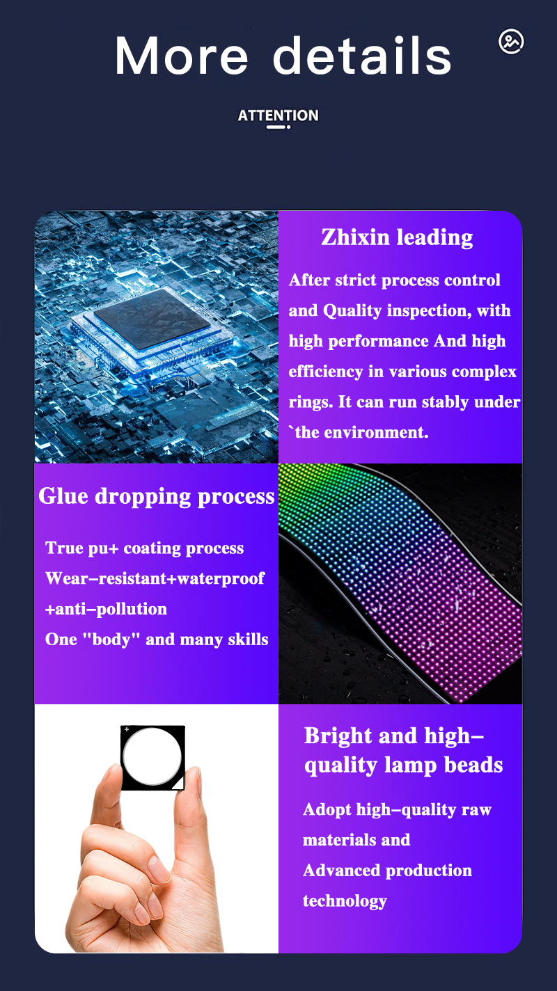 PU FPCB And IP65 Rating LED Flexible Matrix Panel Screen Customizable Design For Advertising