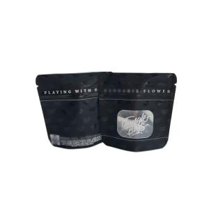 China Matte Black Surface Plastic Pouches Packaging Spot UV Transparent Clear Front Window wholesale