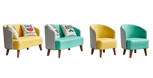Lounge Booth Seating Cafe Dining Chair Sofa Stripe Fresh 52x60x75cm