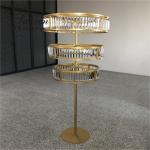 3 Three Layer Crystal Gold Wedding Flower Stands Decoration Centerpieces Tall