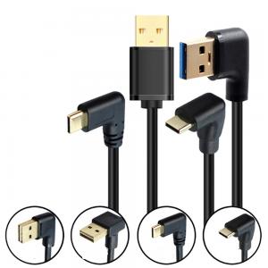 China Dual Right Angle L Shaped USB Cable , USB Type C Cable 5 Gbps Charging Speed wholesale