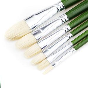 China Wood Handle Acrylic Painting Brush Oil Paint Soft Natural Bristle Paint Brush wholesale