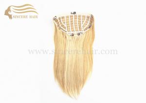China 16 Blonde Hair Wigs - 40 CM Straight Blonde Remy Human Hair Half Wig 90 Gram For Sale wholesale