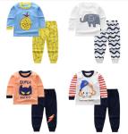 New Arrived wholesale Animal patterns long sleeve kids clothing set