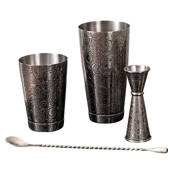 Antique Black Cocktail Mixer Set Bartender Kit Cocktail Shaker Set For Drink