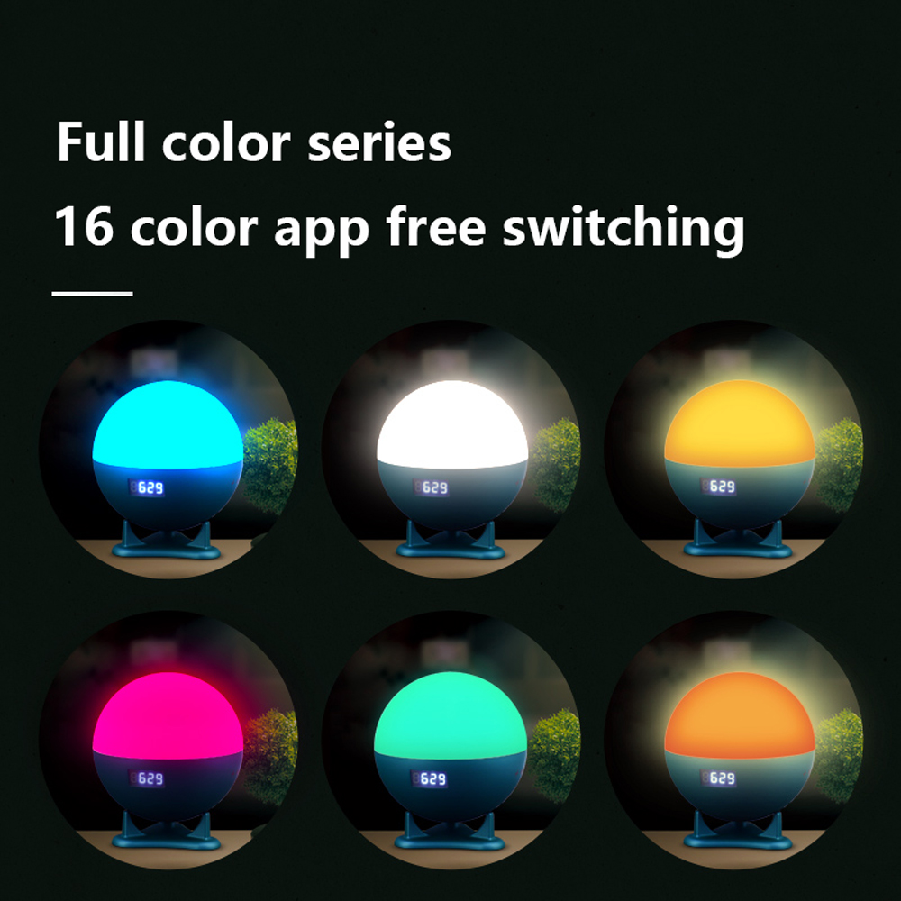 Tuya Wifi Smart Night Light For Mom and Baby Bedside White Noise Music Aid Sleep Wake Up Light Alarm Clock