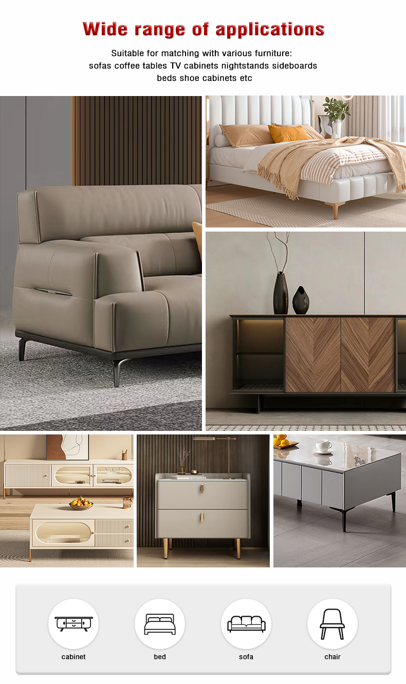 Modern Brushed Metal Dining Table Legs for Sofa and Cabinet Support