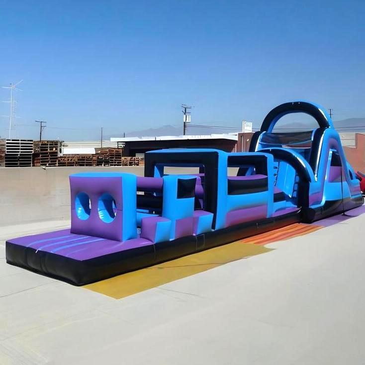 Commercial Inflatable Obstacle Race Track Land Playground Structure With Custom Modules Theme Colors Branding and Interactive Challenge Features
