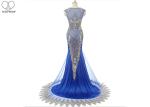 Sleeveless Gold Long Tail Gown Lace Front Back Embroidery Beading Side Zipper