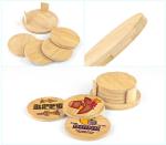 Eco Friendly Wood Sublimation Blanks Round Coasters With Holder Thick 0.8cm