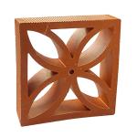 Red Perforated Terracotta Fire Bricks Traditional Style Chinese Window