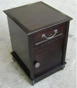 China HPL Top Dark Wood Nightstand With Drawers , Narrow Bedside Table Night Stand wholesale