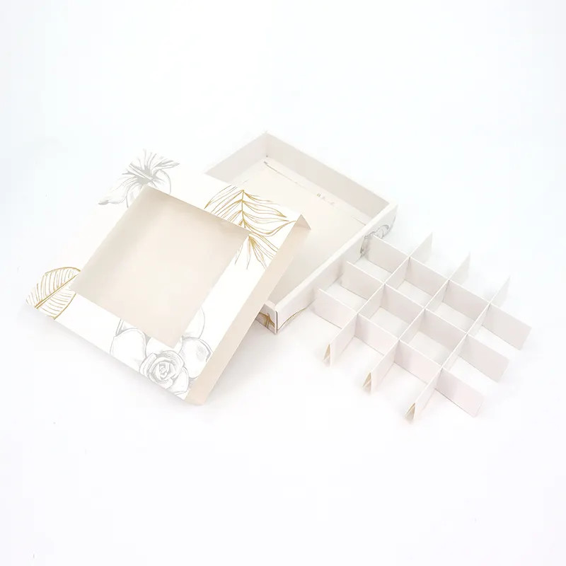 Custom Luxury Paper Gift Food Candy Chocolate Bonbon Boxes Packaging With Clear Pvc Window