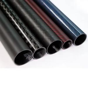 China 3k Glossy Colored Green Red green blue Carbon Fiber Tubes Carbon Fiber Pipe wholesale