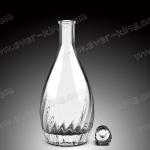 700ml Brandy Bowling Liquor Glass Bottle With Metal Labels