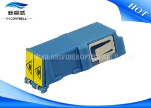 China SC UPC Auto Shutter Fiber Optic Adapter , Blue Black Optical Cable Adapter wholesale