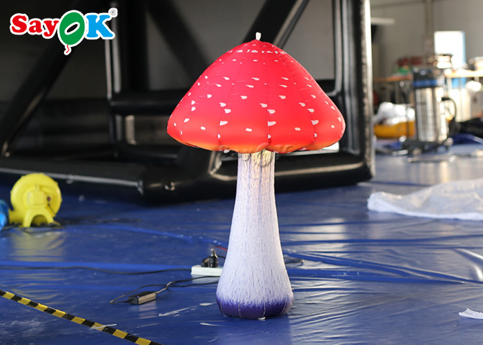 Wear - Resisting Inflatable Lighting Decoration / Blow Up Mushroom