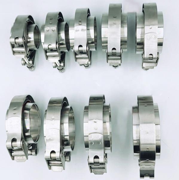 1.5-6.0 Universal 304 Stainless V Band Exhaust Clamps With Female Male Flange