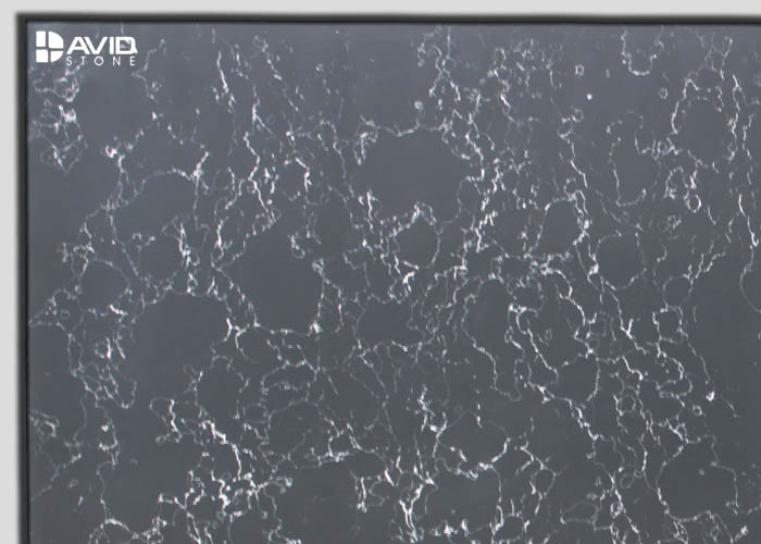 Black Polishing Quartz Stone Slab For Kitchen Countertop Non Contaminated