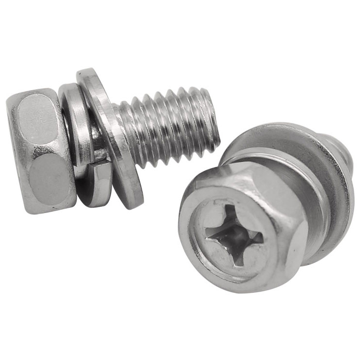 Cross Recessed Hexagon Bolt With Indentation And Washer Assemblies GB 9074.13 Standard