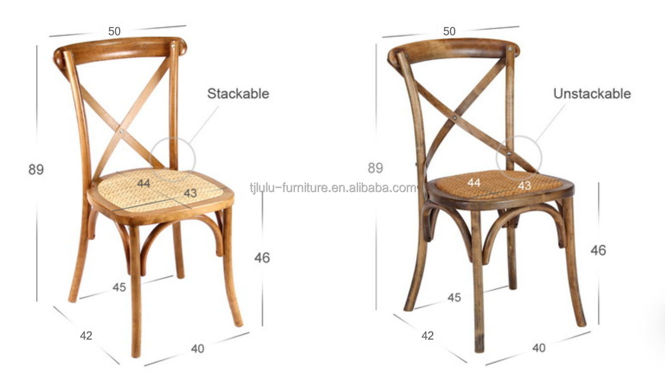 Restaurant and Hotel Solid Wood Woven Cross Back Chair in Modern Nordic Style for Wedding