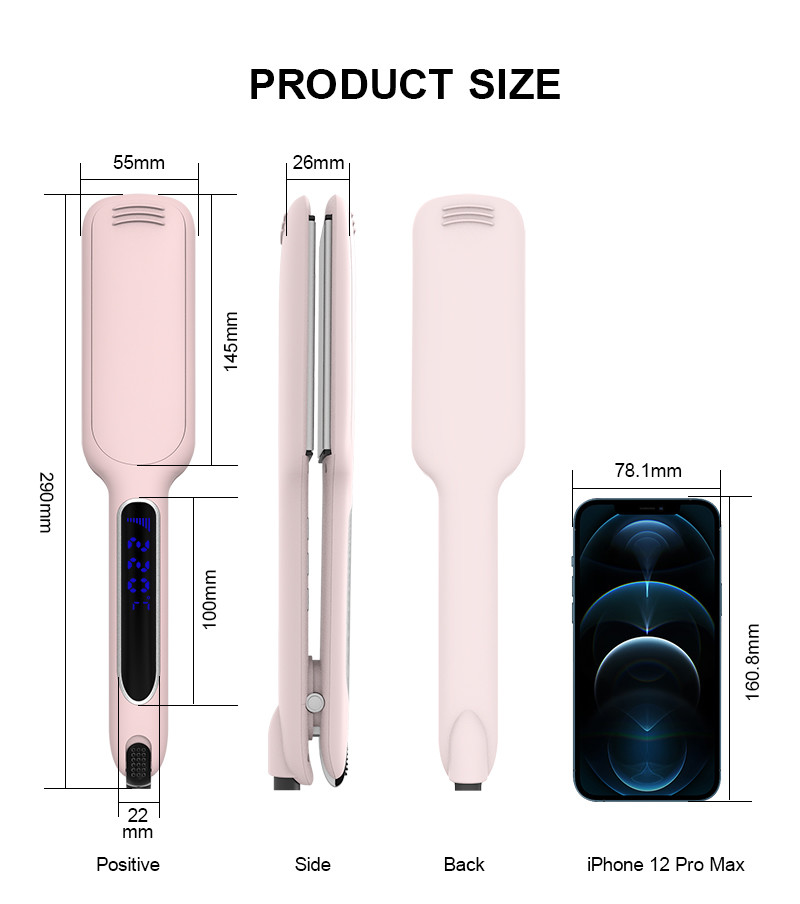 2'' Infrared Large Hair Straightener With Digital Temperature Control 250-450 Degrees