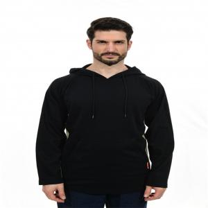 China CAT2 Certified Black FR Fabric Hoodie , Flame Resistant Work Clothes For Mining Industry wholesale