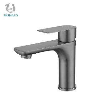 China Premium Gray Hot Cold Wash Basin Faucet Single Handle Pressure Resistance on sale