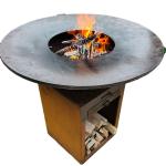 Easy To Clean And Rusted Charcoal Corten Steel BBQ Grill For Backyard Cooking