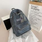 Summer New Backpack Nylon Mesh Transparent Letter Bag Trendy Women'S Bag Travel