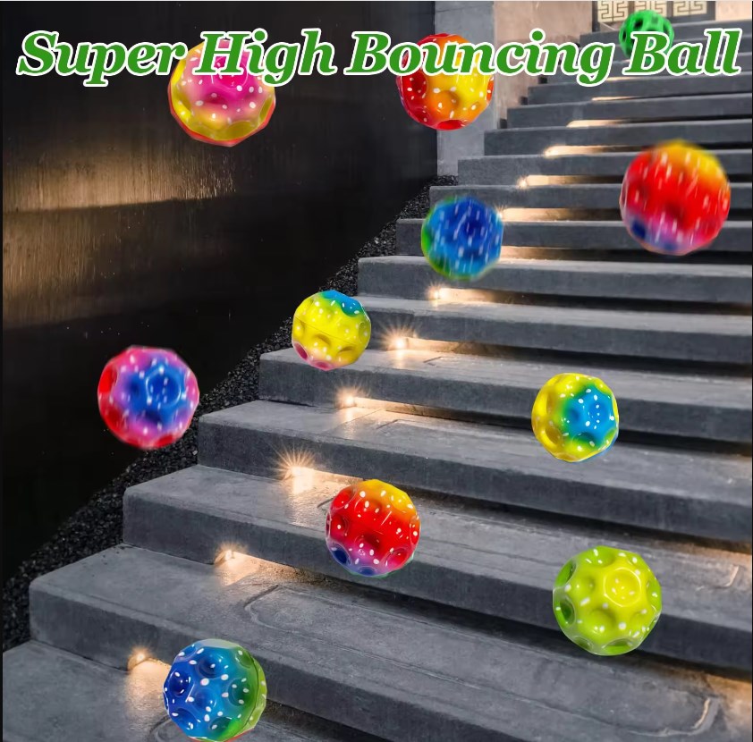 Kids' Favorite High Resilience Moon Shape Porous Bouncy Ball with Ergonomic Design