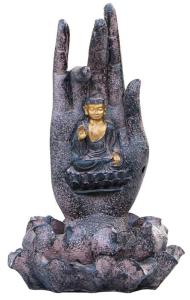 China Small Polyesin Lord Buddha Statue Water Fountain , Buddha Seated On Lotus wholesale