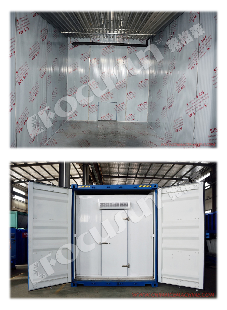 All-in-One Focusun Cold Room 5 Ton/Day Block Ice Maker for Energy Mining Industry