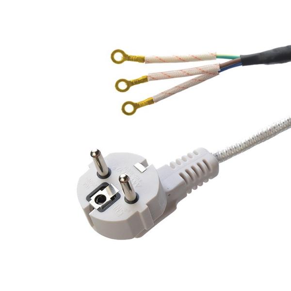 CEE 16A Electric Iron Cotton Cable VDE Black White Ac Power Cord Steam Home