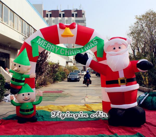 Quality Outdoor Decorative Advertising Christmas Inflatable Santa Arch for Entrance Decoration for sale