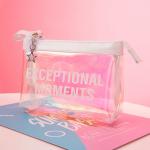 Laser Clear PVC Custom Logo Transparent Toiletry Wash Bag