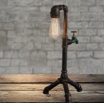 Steam punk industry wind table light Edison E27 lamp study office bedroom living
