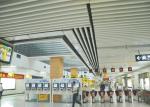 Decorative Wooden Strip Metal Ceiling Tile , Fireproof Square Tube Strip Ceiling