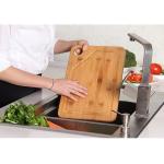 Bamboo Kitchen Chopping Block Wood Cutting Board with Juice Groove 300x250x10mm