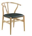 European style elegant Y back aluminium or solid wood chair with black cover