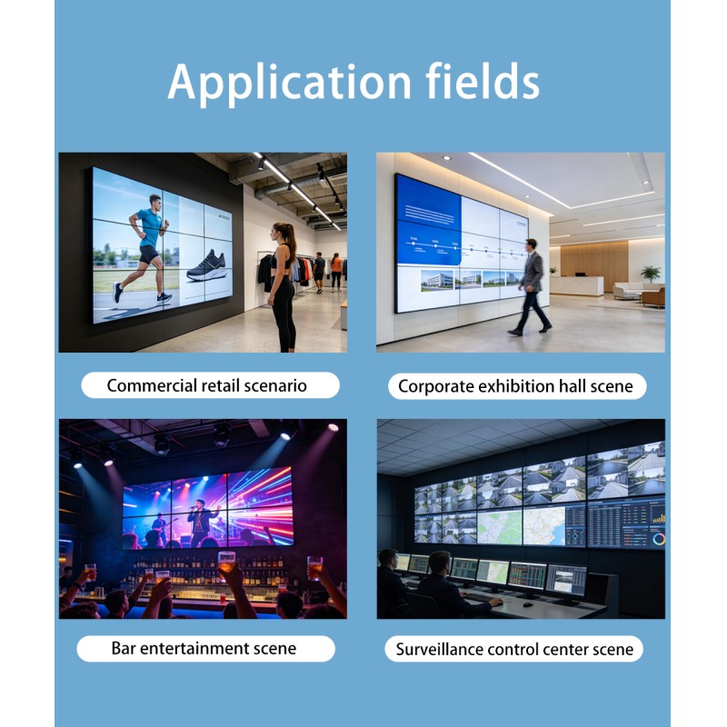 55" LCD Video Wall Splicing Screen 2x2 3x3 Matrix Controller Panel Commercial CCTV Monitor Control Room Display Factory