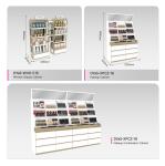 Skincare Display Fixtures White Wooden Sample With Island Embedded Light Strip