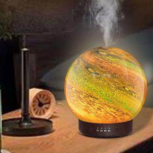 China HOMEFISH 3D Glass Design Essential Oil Diffusers Planet Humidifier 120ml wholesale