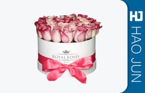 China Hot Sell Paper Large Round Cardboard Flower Boxes Romantic Round Box With Ribbon wholesale