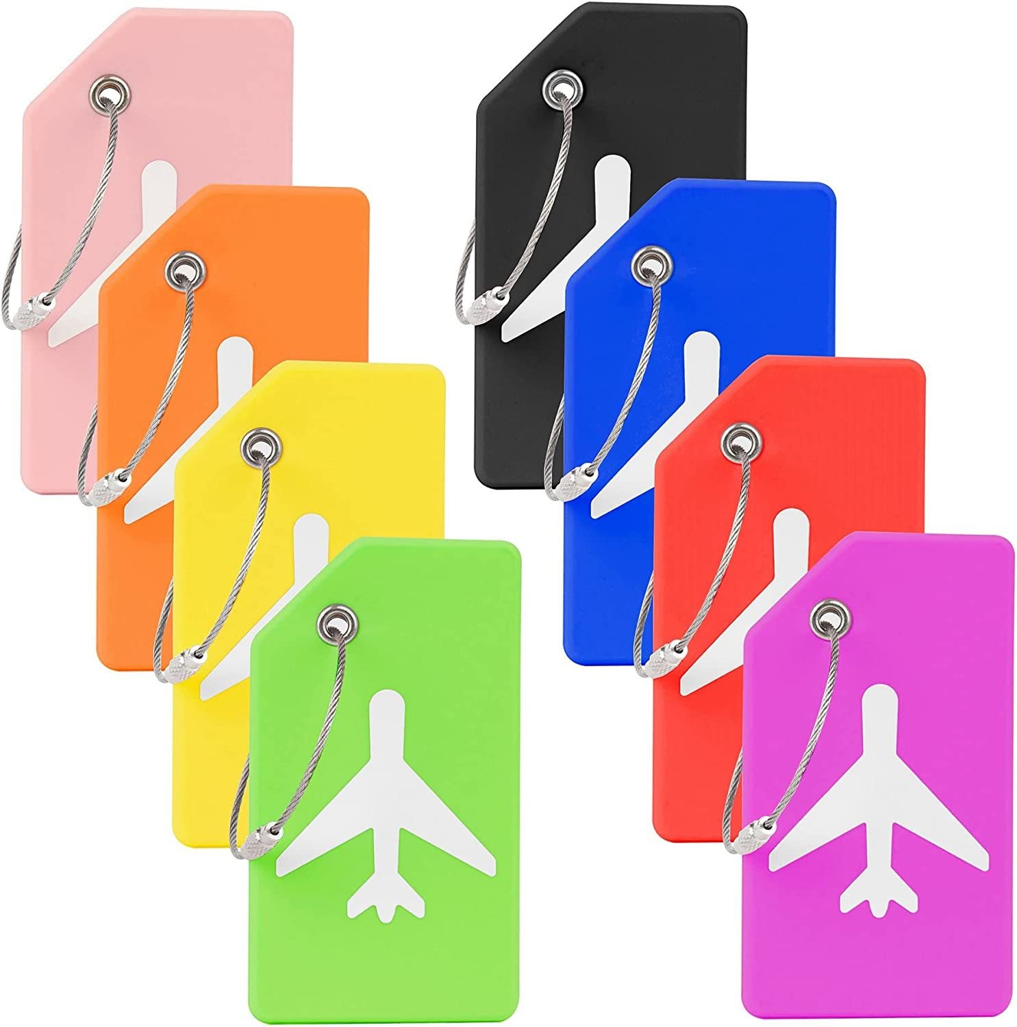 Silicone Luggage Tags for Travel Suitcases Simple Cartoon Design Name Cards Included