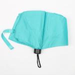Blue 3 Fold Compact Travel Umbrella , 190T Polyester Compact Folding Umbrella