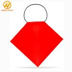 Durable Hi Vis Pvc Safety Orange Warning Flag With Square Shape For Traffic