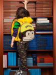 Girls Cute Monkey Toddler Book Bag , Yellow Kindergarten Book Bags