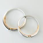Simple Special Drawing Process 18K Gold 10g Wedding Pair Rings